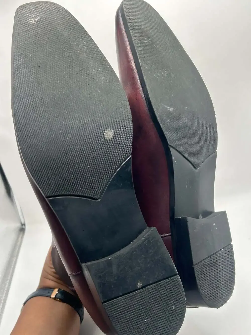 Express Men's Burgundy Leather Chelsea Boots